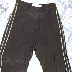 & Other Stories black satin and rhinestone tuxedo pants!